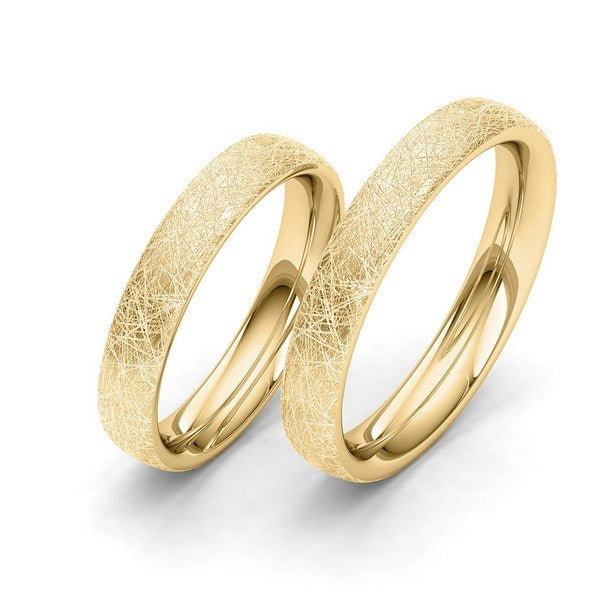 Klassiske Siersbøl vielsesringe i 14 eller 9 karat guld med børstet overflade